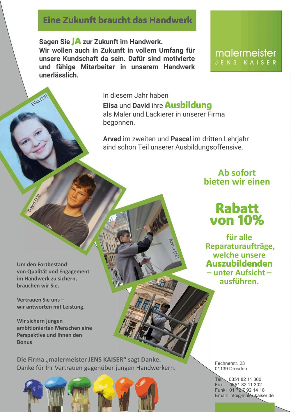 Flyer: Eine Zukunft braucht das Handwerk