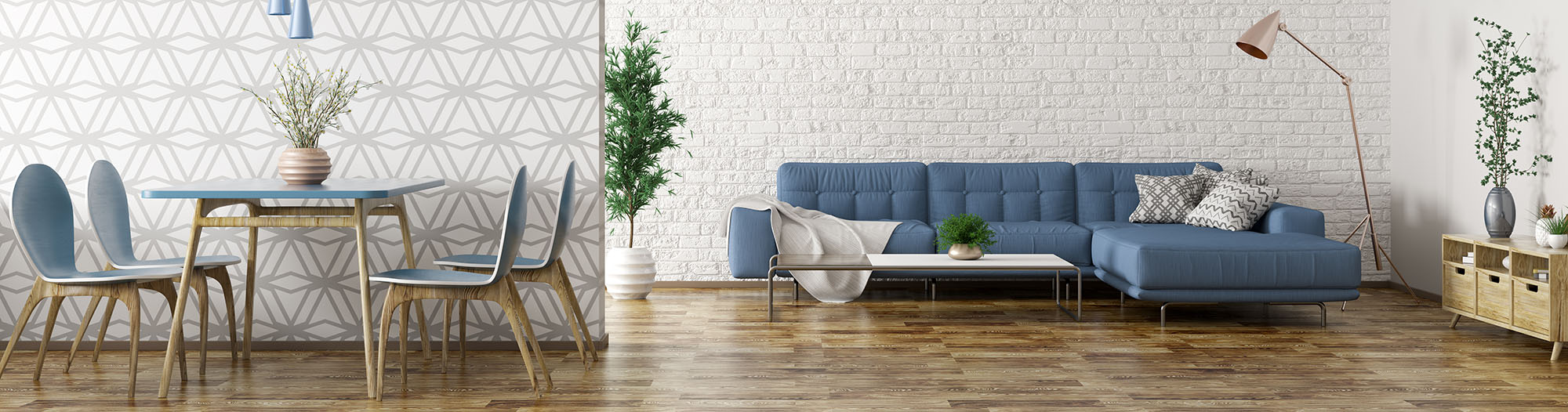 Wohnzimmer mit Tapete